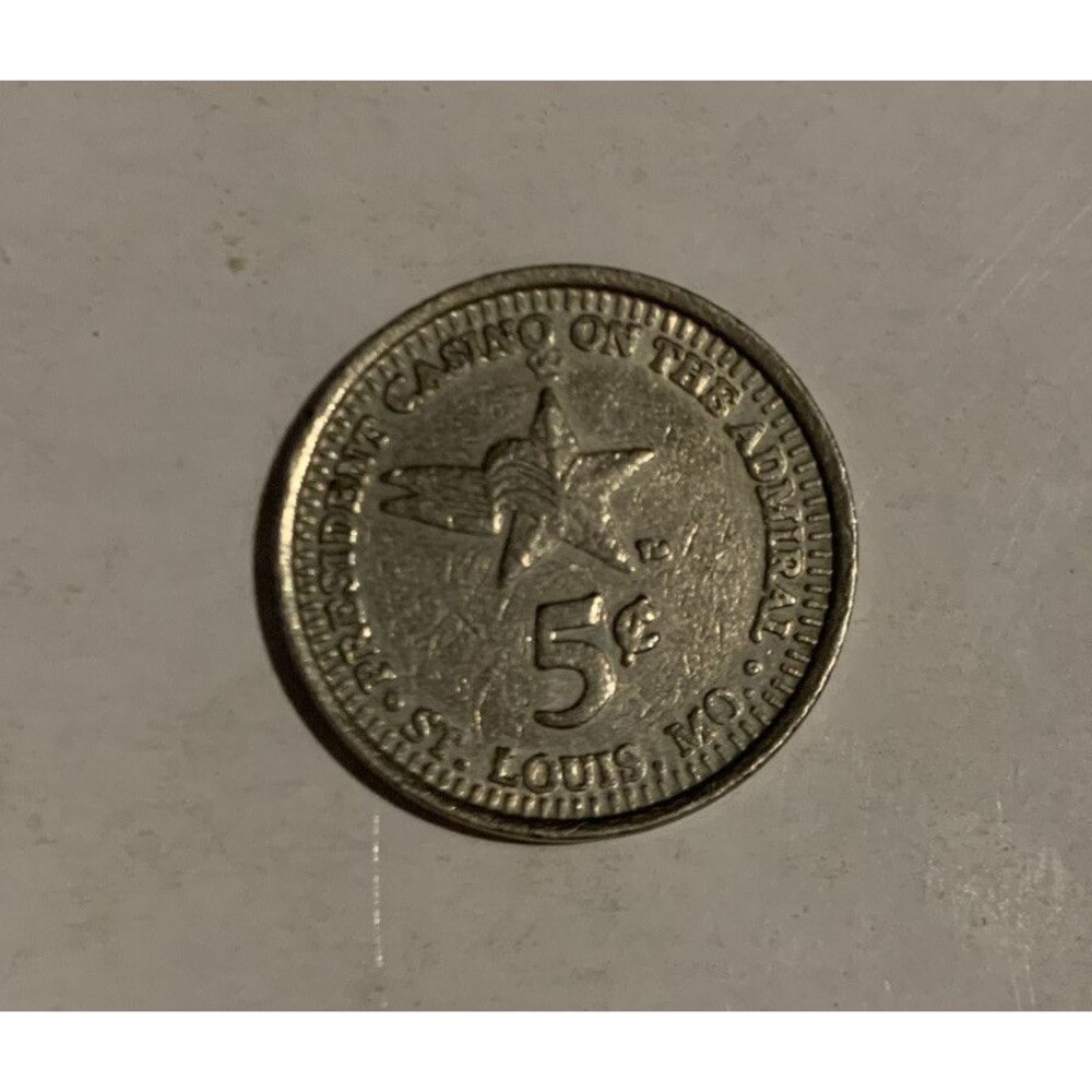 President Casino on the Admiral 5¢ Gaming Token - St. Louis, Missouri